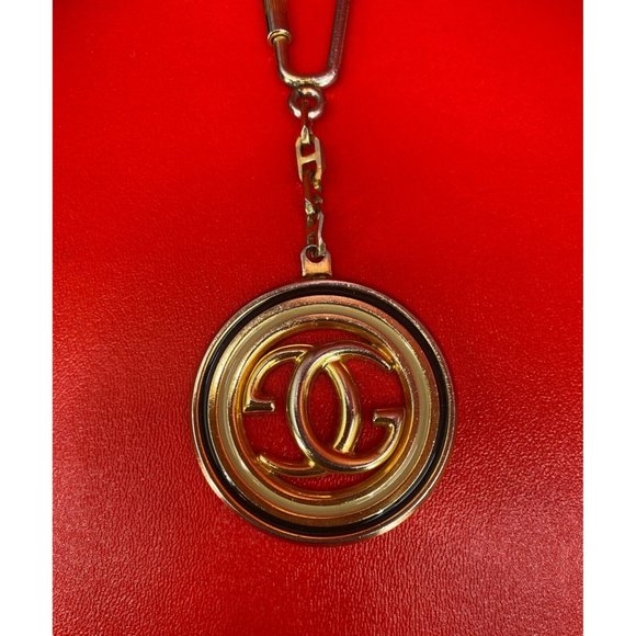 Gucci Logo GG Double G's Vintage Gold Tone Keychain 100% Authentic Guaranteed - Picture 4 of 16